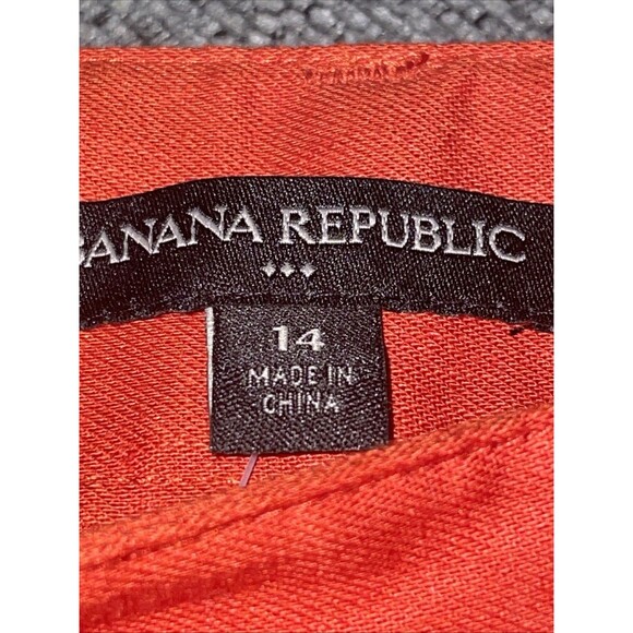 Banana Republic Skirt Womens 14 Orange Paperbag Waist Minimalist Preppy Feminie - Picture 2 of 10